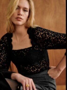 Sezane Alvere Blouse Black - Size 8